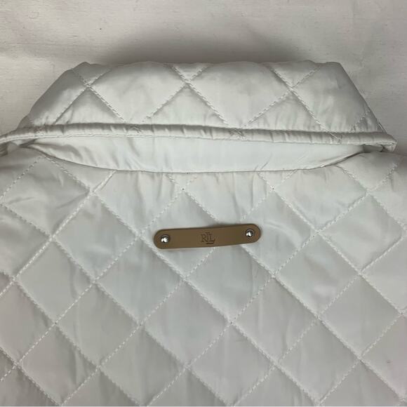 Lauren Ralph Lauren women's large white quilted crest diamond vest puffer cold - Picture 11 of 14